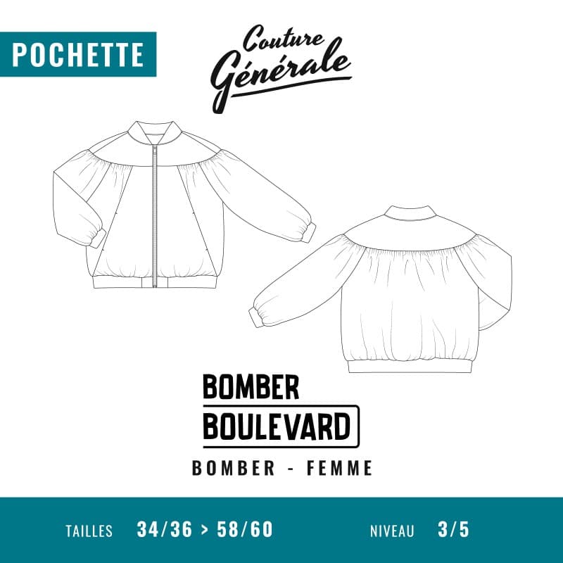 Patron Couture Générale Bomber - Bomber Boulevard